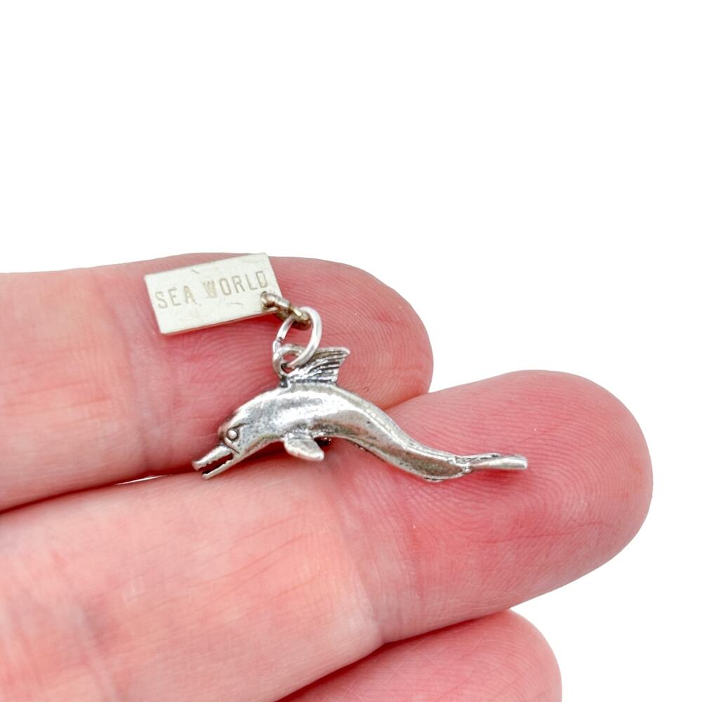 Vintage Sterling Silver 925 Sea World Dolphin Charm
